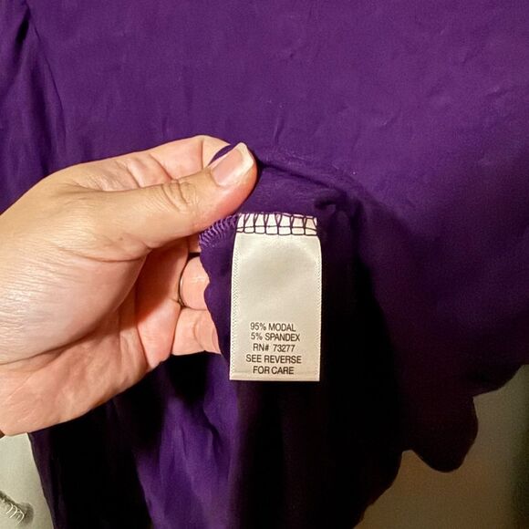 Apt 9 Essential Mock Neck Long Sleeve Turtleneck Dark Purple Size Petite XL - Picture 4 of 5